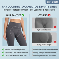 Culottes sans démarcation pour femmes, sous-vêtements antibactériens invisibles, leggings de yoga anti-frottement, OEM ODM, logo personnalisé, vente en gros