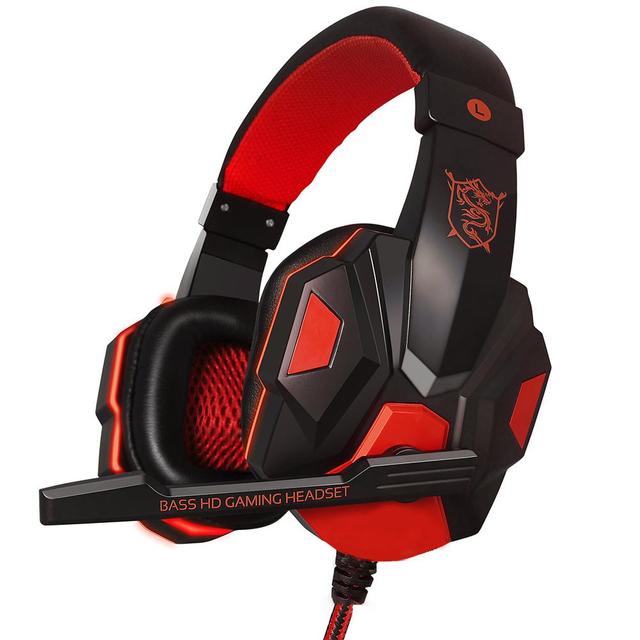 Over Ear Wired PC Gaming Headphones With Microphone Gaming Headset with RGB  Light