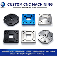 Plaque de montage de base de robot en alliage d'aluminium 6063 sur mesure OEM, kit de base métallique fabriqué par CNC pour l'automatisation robotique industrielle