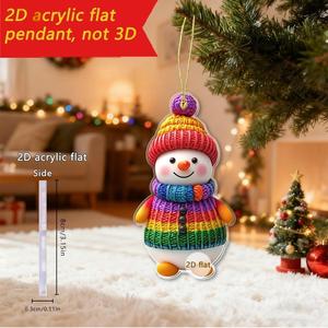 Adorno Navideño de Acrílico con Diseño de Muñeco de Nieve Colorido para Decoración de Coche y Árbol de Navidad - Product Image 3