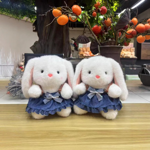 Thỏ đồ chơi sang trọng đồng hành Dễ Thương Dây đeo váy siêu mềm và thoải mái thỏ thêu sang trọng - Product Image 2