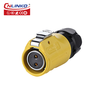 Conector Circular Hembra CNLINKO LP20 de 3 Núcleos, Tipo Push-Pull, IP68 Impermeable, para Cable de Alimentación Industrial