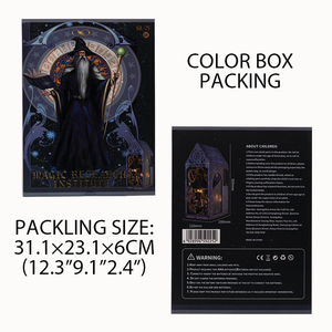 IIECREATE SL-25 Style <span class=keywords><strong>Mini</strong></span> Toy Magical Research Society DIY Book Nook LED Light Miniature Wood Doll House - Product Image 6