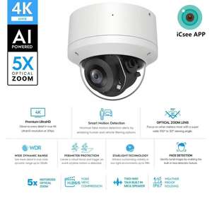 4MP 5MP 8MP 2.5英寸5X可变焦距镜头光学变焦PTZ网络摄像机IP运动速度圆顶闭路电视摄像机IP66 POE内置麦克风 - Product Image 4