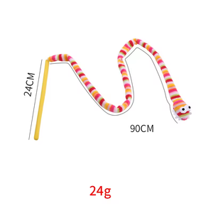 Cartoon Cute Snake Shape <b>Plush</b> Pet Toy Interactive Movement Plastic <b>Cat</b> Teaser Playing Wand for Pets and Children - Product Image 3