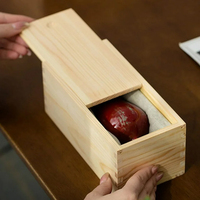 Boîte de rangement coulissante en bois de pin naturel personnalisée avec intérieur doublé et menuiserie à queue d'aronde-Organisateur écologique