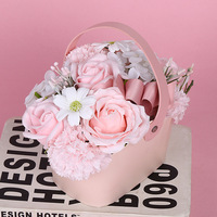 Boîte cadeau de fleurs de savon portables pour la Saint-Valentin, la remise des diplômes, le Ramadan, Pâques, Thanksgiving, Noël, avec logo personnalisé - Cadeau pour petite amie