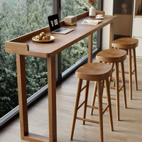 Table de bar rectangulaire en bois massif de style nordique en provenance de Chine pour balcon, salon, fenêtre