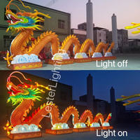 Lanterne Dragon chinois Chine LED Danse du dragon Accessoire de performance Costume de dessin animé Fête du printemps Danses du dragon et du lion