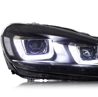 Feux de voiture modifiés adaptés aux Volkswagen Golf 6 2010-2014, ensemble de phares LED à lumière fluide effet œil de démon