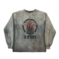 T-shirts surdimensionnés personnalisés pour hommes et femmes, imprimés, délavés, à manches longues, style hip-hop, 100% coton