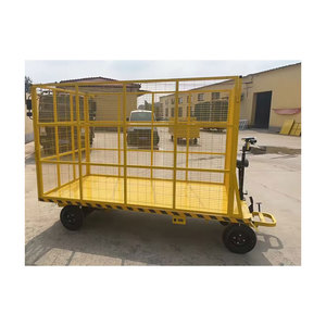 Four-Wheel Electric Flatbed <b>Trolley</b> Cart Cargo Push Transporter Work Platforms Truck - Product Image 2