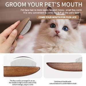 木製の密なペットのシラミの櫛猫の犬のノミとハンドル付きのダニ除去剤の櫛 - Product Image 4