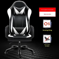Chaise de Gaming E-Sports en Cuir Ergonomique avec Accoudoirs Pivotants Rembourrés en Mousse, Design Moderne et Simple pour Dortoir et Maison 618