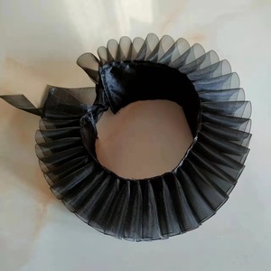 Satin soyeux <span class=keywords><strong>Clown</strong></span> Cosplay collier ras du cou écharpe écharpe Halloween fête scène victorienne élisabéthaine col à volants - Product Image 6