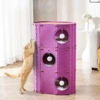 Vente en gros : Arbre à chat universel toutes saisons, avec grotte, lit en feutre multi-niveaux et structure d'escalade, respirant et chaud pour animaux de compagnie