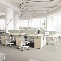Ensemble bureau et chaise de bureau, minimalisme moderne, PVC avec écran et bibliothèque, bureau informatique pour 2, 4 ou 6 personnes face à face