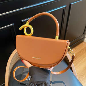 Bolso bandolera de mujer de alta calidad, bolso bandolera de piel sintética, bolso de mano semicircular, bolso rígido para mujer - Product Image 4