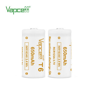 Vapcell 16340 650mah 6a T6 RCR16340 Rcr 123a Lithium Li Ion 16340 3v 3.7v <span class=keywords><strong>Rcr123a</strong></span> <span class=keywords><strong>Batterie</strong></span> rechargeable - Product Image 3