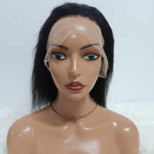 Promoción de $24: Pelucas Naturales Yaki, Pelucas Bob con Frente de Encaje 13x4, Pelucas Afro de Cabello Humano 100% Liso Rizado de 12, 14 y 16 Pulgadas - Product Image 4