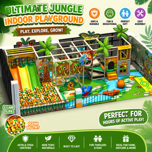 Structure de jeu souple pour enfants avec toboggan et tyrolienne pour parc d'aventure intérieur, 6-15 ans - Product Image 1