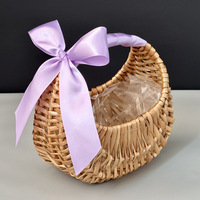Petit panier à fleurs, panier cadeau tissé résistant à l'eau, panier cadeau en saule tissé pour mariage