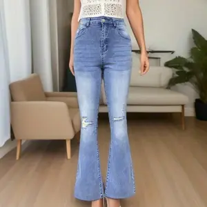 Custom Comfortabele En Vrijetijdskleding Jeans Broek, Voor Vrouwen Hoge Taille Slim Fit Rekbare Denim Jeans Voor Vrouwen/