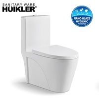 HUIKLER toilettes en céramique à gravité Commode, chasse d'eau en forme de S et de P