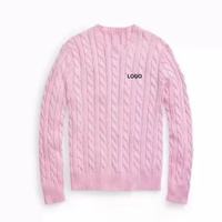 Pull à col roulé unisexe en coton mélangé ou en laine mélangée à manches longues, tricoté en câble avec un pull tricoté