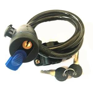 Câble de verrouillage de vélo 120 cm, fil d'acier noir, durable, antivol, pour vélo de montagne, vélo électrique - Product Image 3