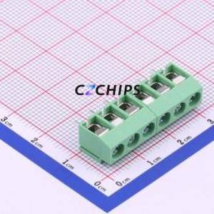 WJ126V-5.0-6P Screw Terminal Block Through hole Component (THT),P=5mm Connector 1x6P 5mm Green Through Hole - Product Image 1
