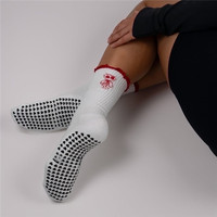Chaussettes de yoga et de pilates personnalisées avec logo pour femmes, chaussettes de sport avec logo brodé jacquard, antidérapantes, pour pilates reformer