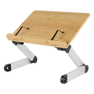 Support de lecture en bois de bambou, trépied pliable et réglable, support de livre de bureau pour lecteur électronique, organisateur de bureau d'étude multifonctionnel - Product Image 4