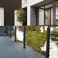 Nouvelle conception moderne et traditionnelle de balustrade en acier au carbone à tubes carrés pour balcon, escalier, usage résidentiel et commercial