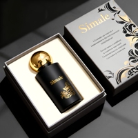 Coffrets cadeaux de parfum personnalisés de votre propre marque, 50 ml, noir mat, luxe, parfums rechargeables, flacon de parfum original avec boîte pour homme
