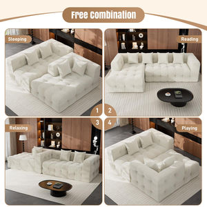 Sofá Inflable Convertible en Forma de L con Relleno de Esponja y Cubierta de Tela en Caja para Reventa en Línea - Product Image 5