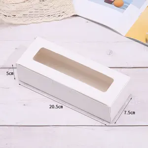 Boîte d'emballage transparente rectangulaire de 20,5 cm * 7,5 * 5 cm pour bonbons, desserts, pâtisseries, gâteaux pour mariage, anniversaire, baptême, fête, cadeau - Product Image 6