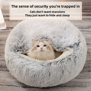 Offre Spéciale long lit en peluche semi-fermé pour <span class=keywords><strong>chat</strong></span> et chien lits chauds pour animaux de compagnie pour petits animaux - Product Image 2