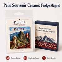 Aimant de réfrigérateur en céramique souvenir du Pérou, carré, Machu Picchu, lama, imprimé artistique, aimant de réfrigérateur OEM ODM personnalisé, vente en gros