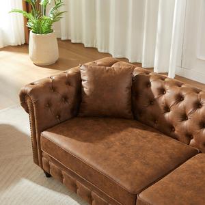 Juego de Sofás Chesterfield Americano Vintage, Tapizado, de 3 Plazas, en Terciopelo, para Apartamento, Villa, Hotel, Muebles de Sala de Estar - Product Image 3