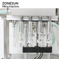 ZONESUN ZS-VTGZ400 automatique de table 4 têtes débordement whisky rhum Gin vin brillant bouteilles niveau liquide Machine de remplissage
