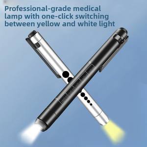 Stylo-lampe <span class=keywords><strong>LED</strong></span> rechargeable USB-C ultra-mince avec double source lumineuse jaune et blanche, règle graduée, <span class=keywords><strong>pour</strong></span> examen médical (oreille, nez, gorge, bouche) - Product Image 2