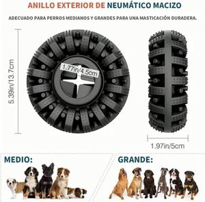 Distributeur de friandises pour chien en forme de pneu, jouet interactif à mâcher pour chien, sain pour les bouledogues allemands, pour la libération de la pression et le nettoyage des dents - Product Image 2