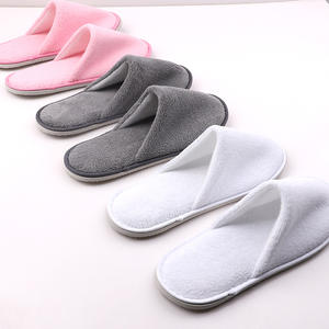 Haofei Kapalı Burunlu Lüks Beyaz Mercan Poları EVA Tabanlı Tek Kullanımlık Terlikler Kaymaz Kalınlaştırılmış Taban Çevre Dostu Otel Malzemeleri - Product Image 5