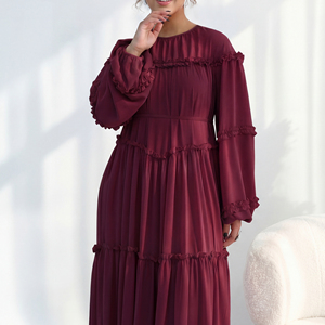 Loriya 2026 Nouvelle <span class=keywords><strong>Robe</strong></span> Islamique Abaya Fermée pour <span class=keywords><strong>Femme</strong></span>, <span class=keywords><strong>Robe</strong></span> Musulmane en Chiffon Double Couche, <span class=keywords><strong>Robe</strong></span> <span class=keywords><strong>Longue</strong></span> à Volants Superposés pour <span class=keywords><strong>Femme</strong></span> - Product Image 5