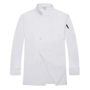 Lichtgewicht Witte Enkele Chef-Kok Kleding Moderne Italiaanse Filipijnen Japanse Kids Vrouwelijke Man Chef Uniform Jas Ontwerp