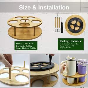 Rotatable Stanley <b>Cup</b> <b>Holder</b> for Cabinet Organizer Water Bottle Organizer for Stanley 40/30/20/14 oz <b>Tumbler</b> with Handle - Product Image 2