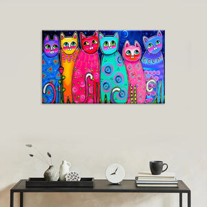 Pintura en aerosol sobre lienzo <span class=keywords><strong>de</strong></span> gato colorido - Decoración <span class=keywords><strong>de</strong></span> pared <span class=keywords><strong>de</strong></span> gatito <span class=keywords><strong>de</strong></span> arte pop vibrante para el hogar, sala <span class=keywords><strong>de</strong></span> estar y dormitorio - Product Image 3