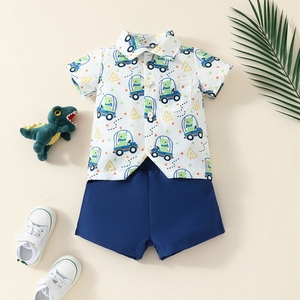 Quần áo trẻ em mùa hè Boutique 2 mảnh quần áo bé trai đặt 12-18 tháng - Product Image 3