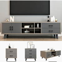 Meuble TV moderne en panneaux de bois pour salon et hôtel, meuble de rangement écologique avec options personnalisées